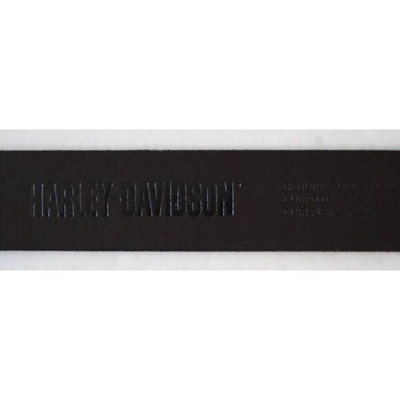 Harley-Davidson BMM042 Men's Sz M (34/36) Dark Brown Genuine Leather Logo Belt - Picture 15 of 16